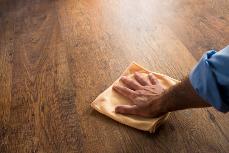 cleaning with a microfiber towel