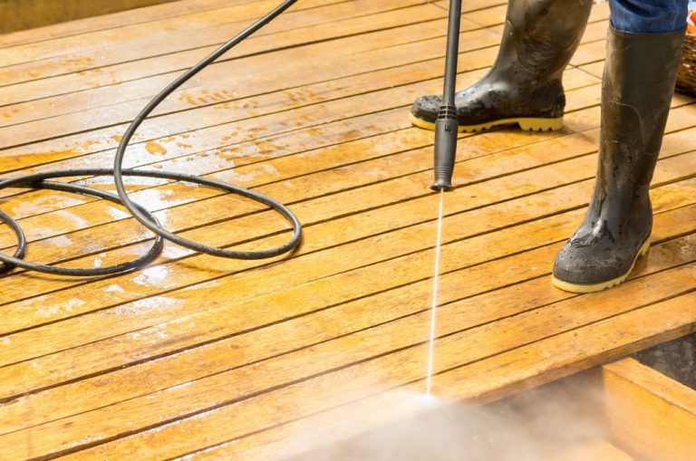 cleaning the deck