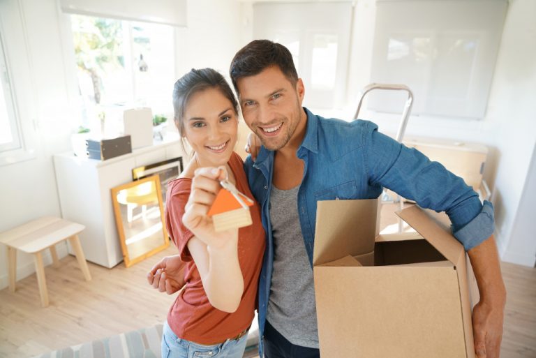 Couple owning a new property