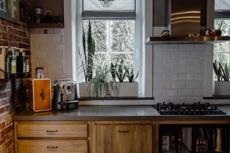 a window in the kitchen