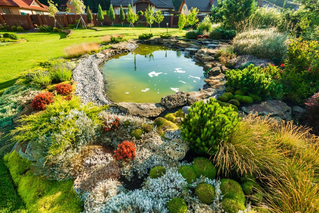 landscaping with pond