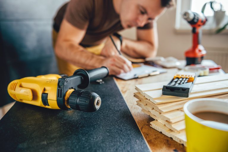 man doing carpentry